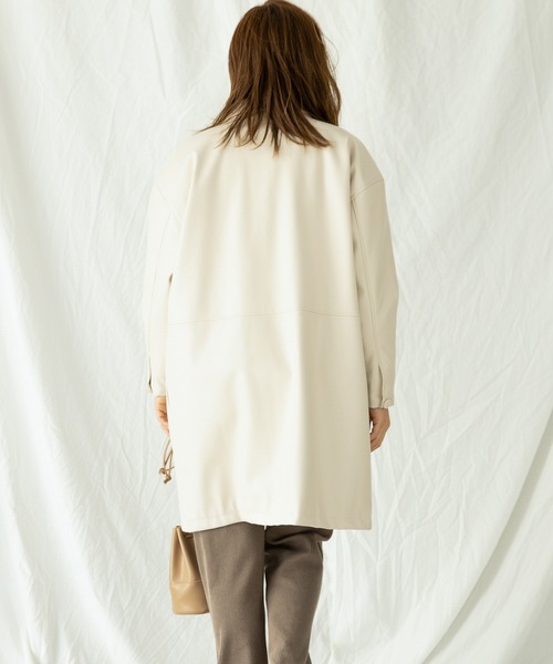 Auntie Rosa Holiday(アンティローザホリデー)の「フェイクレザーオーバージャケット(その他アウター・レディース・ナチュラル/ブラック・FREE)」の13枚目の写真