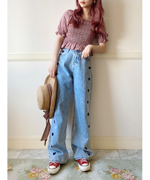 JUMELLE（ジュメロ）の「サイドハートデニムパンツ（デニムパンツ・レディース・ブルー・SMALL/MEDIUM）」の4枚目の写真