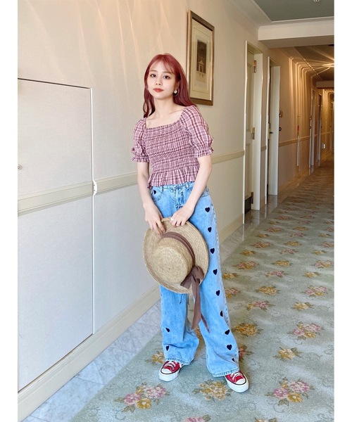 JUMELLE（ジュメロ）の「サイドハートデニムパンツ（デニムパンツ・レディース・ブルー・SMALL/MEDIUM）」の6枚目の写真