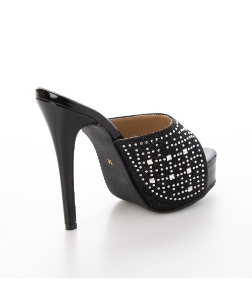 Elvis Luce（エルビスルーチェ）の「ElvisLuce(エルビスルーチェ) ラインストーン付きピンヒール ミュール（パンプス・レディース・ゴールド/ブラック/シルバー・LL/M/L/S）」の9枚目の写真