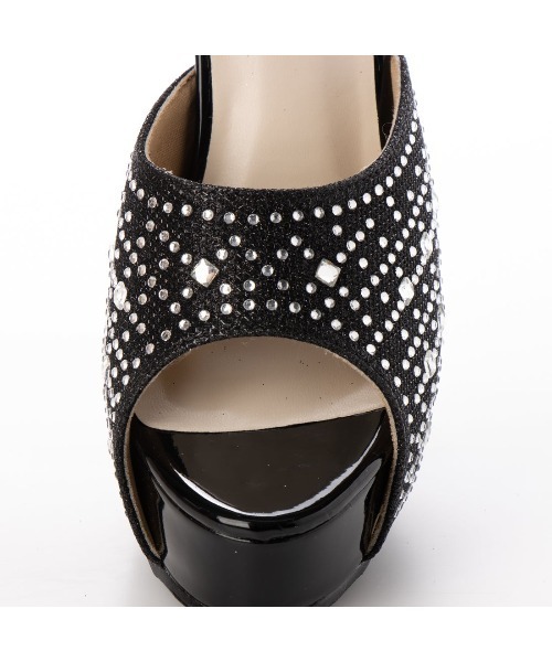 Elvis Luce（エルビスルーチェ）の「ElvisLuce(エルビスルーチェ) ラインストーン付きピンヒール ミュール（パンプス・レディース・ゴールド/ブラック/シルバー・LL/M/L/S）」の15枚目の写真