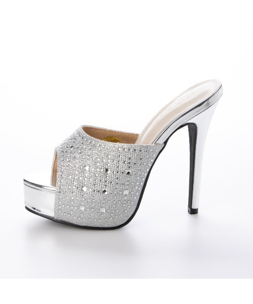 Elvis Luce（エルビスルーチェ）の「ElvisLuce(エルビスルーチェ) ラインストーン付きピンヒール ミュール（パンプス・レディース・ゴールド/ブラック/シルバー・LL/M/L/S）」の7枚目の写真