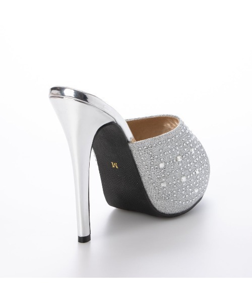 Elvis Luce（エルビスルーチェ）の「ElvisLuce(エルビスルーチェ) ラインストーン付きピンヒール ミュール（パンプス・レディース・ゴールド/ブラック/シルバー・LL/M/L/S）」の10枚目の写真