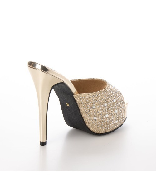 Elvis Luce（エルビスルーチェ）の「ElvisLuce(エルビスルーチェ) ラインストーン付きピンヒール ミュール（パンプス・レディース・ゴールド/ブラック/シルバー・LL/M/L/S）」の11枚目の写真