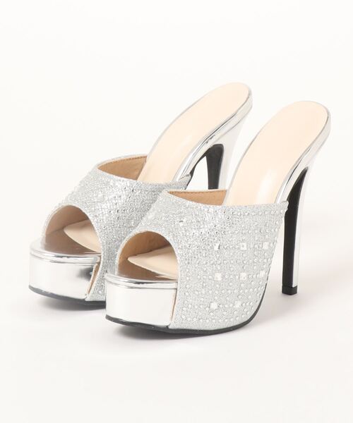 Elvis Luce（エルビスルーチェ）の「ElvisLuce(エルビスルーチェ) ラインストーン付きピンヒール ミュール（パンプス・レディース・ゴールド/ブラック/シルバー・LL/M/L/S）」の19枚目の写真