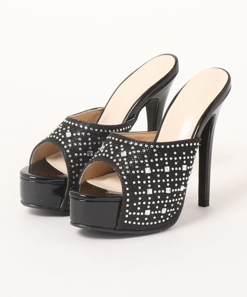 Elvis Luce（エルビスルーチェ）の「ElvisLuce(エルビスルーチェ) ラインストーン付きピンヒール ミュール（パンプス・レディース・ゴールド/ブラック/シルバー・LL/M/L/S）」の20枚目の写真