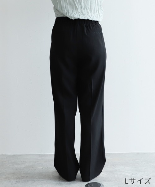 reca（レカ）の「ダブルタックセンタープレススラックスパンツ（スラックス・レディース・グレイッシュベージュ/ブラック/ライトベージュ・L/M）」の5枚目の写真