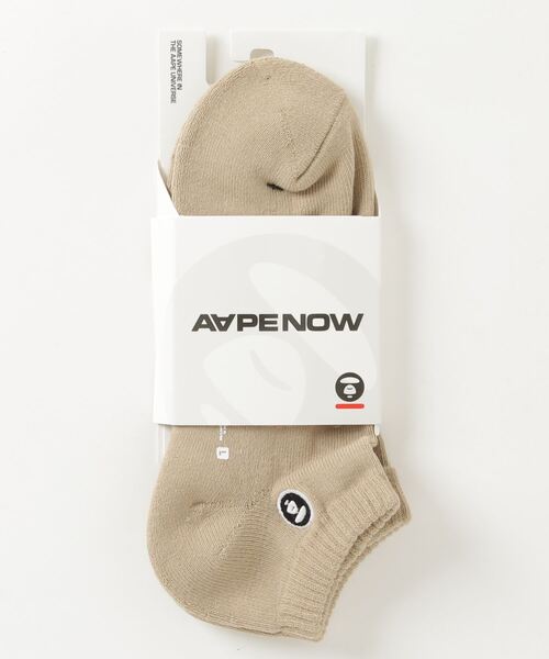 AAPE BY A BATHING APE（エーエイプバイアベイシングエイプ）の「AAPE NOW SOCKS（ソックス/靴下・メンズ・ヘザーグレー/ベージュ系その他2/ブラック/ホワイト/カーキ・LARGE）」の4枚目の写真