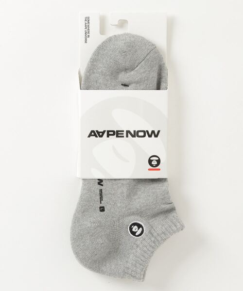 AAPE BY A BATHING APE（エーエイプバイアベイシングエイプ）の「AAPE NOW SOCKS（ソックス/靴下・メンズ・ヘザーグレー/ベージュ系その他2/ブラック/ホワイト/カーキ・LARGE）」の3枚目の写真