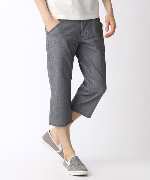 NICOLE CLUB FOR MEN（ニコルクラブフォーメン）の「ハイパーストレッチヘリンボンクロップドパンツ（その他パンツ・メンズ・ホワイト/ネイビー/その他1/ブラック/サックスブルー・LARGE/SMALL/X-LARGE/MEDIUM）」の3枚目の写真