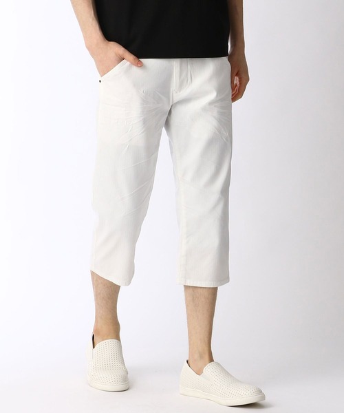NICOLE CLUB FOR MEN（ニコルクラブフォーメン）の「ハイパーストレッチヘリンボンクロップドパンツ（その他パンツ・メンズ・ホワイト/ネイビー/その他1/ブラック/サックスブルー・LARGE/SMALL/X-LARGE/MEDIUM）」の2枚目の写真