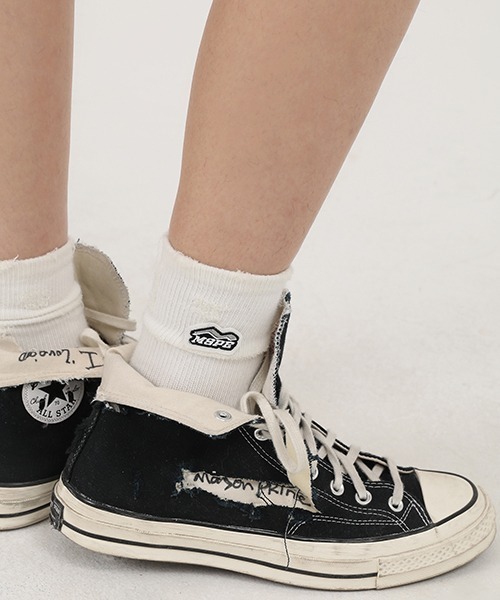 MASONPRINCE（メイソンプリンス）の「【MASONPRINCE】5 color brand logo socks WZ2022（ソックス/靴下・メンズ・ブラウン/グレー/グリーン/ホワイト/ブラック・FREE）」の2枚目の写真