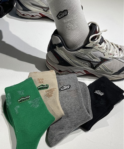 MASONPRINCE（メイソンプリンス）の「【MASONPRINCE】5 color brand logo socks WZ2022（ソックス/靴下・メンズ・ブラウン/グレー/グリーン/ホワイト/ブラック・FREE）」の9枚目の写真