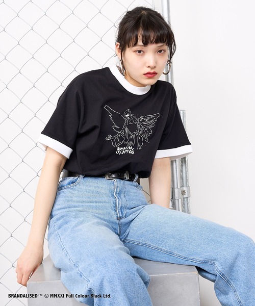 RASVOA（ラスボア）の「Banksy's GraffitiビッグＴ／Art Angel Hearts（Tシャツ/カットソー・レディース・ブラック/オフホワイト・FREE）」の5枚目の写真