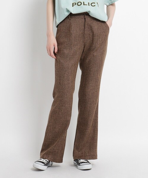 JET（ジェット）の「◆【ウォッシャブル】リネン調ストレッチフレアパンツ（その他パンツ・レディース・ダークブラウン/ライトベージュ/ブラック・02/04）」の2枚目の写真