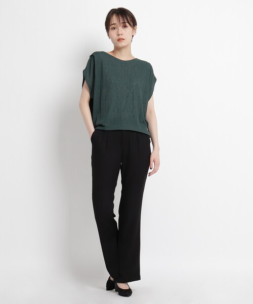 JET（ジェット）の「◆【ウォッシャブル】リネン調ストレッチフレアパンツ（その他パンツ・レディース・ダークブラウン/ライトベージュ/ブラック・02/04）」の9枚目の写真