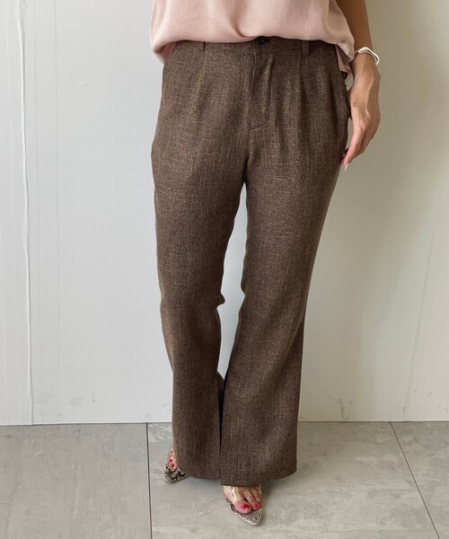 JET（ジェット）の「◆【ウォッシャブル】リネン調ストレッチフレアパンツ（その他パンツ・レディース・ダークブラウン/ライトベージュ/ブラック・02/04）」の8枚目の写真