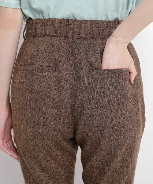 JET（ジェット）の「◆【ウォッシャブル】リネン調ストレッチフレアパンツ（その他パンツ・レディース・ダークブラウン/ライトベージュ/ブラック・02/04）」の7枚目の写真