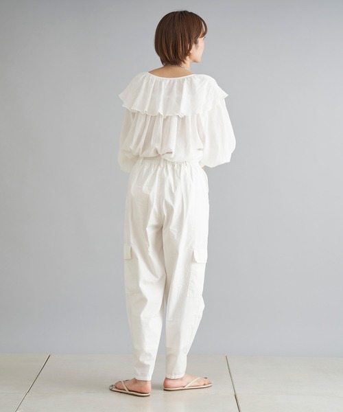 DouDou（ドゥドゥ）の「ヨウリュウフリルブラウス（シャツ/ブラウス・レディース・ブラック/ベージュ/オフホワイト・FREE）」の16枚目の写真