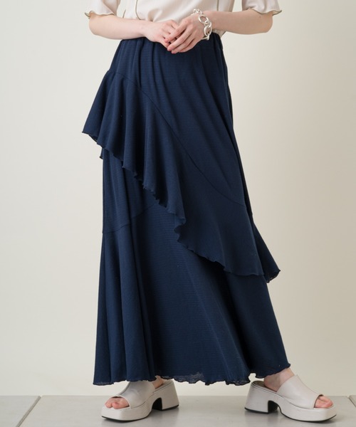 Kastane（カスタネ）の「アシメフリルカットスカート（スカート・レディース・ネイビー/ブラック・FREE）」の7枚目の写真