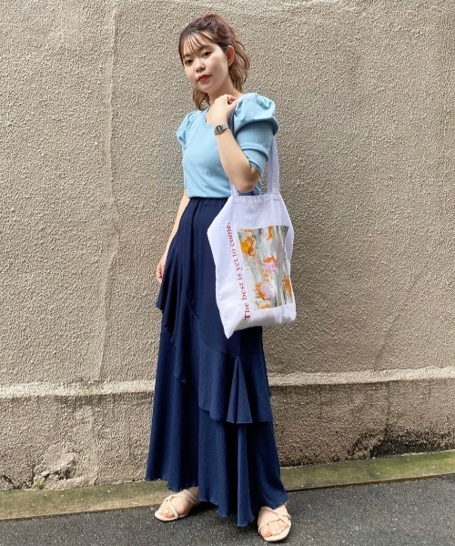 Kastane（カスタネ）の「アシメフリルカットスカート（スカート・レディース・ネイビー/ブラック・FREE）」の21枚目の写真