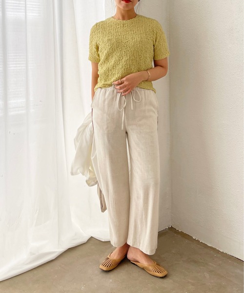 Shelly island（シェリーアイランド）の「コンパクトクラッシュジャガードカットソー（Tシャツ/カットソー・レディース・ホワイト/ブラック/イエロー/パープル・FREE）」の6枚目の写真