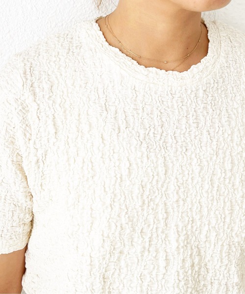 Shelly island（シェリーアイランド）の「コンパクトクラッシュジャガードカットソー（Tシャツ/カットソー・レディース・ホワイト/ブラック/イエロー/パープル・FREE）」の9枚目の写真