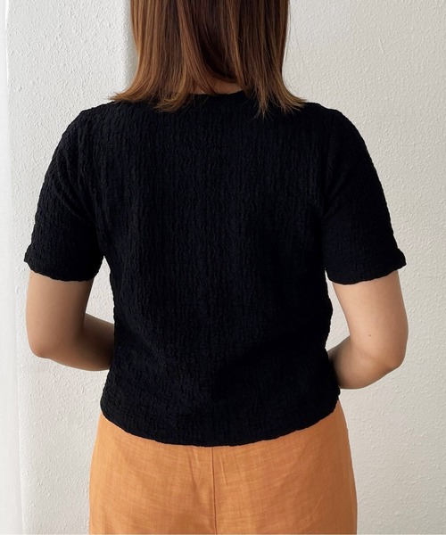 Shelly island（シェリーアイランド）の「コンパクトクラッシュジャガードカットソー（Tシャツ/カットソー・レディース・ホワイト/ブラック/イエロー/パープル・FREE）」の12枚目の写真