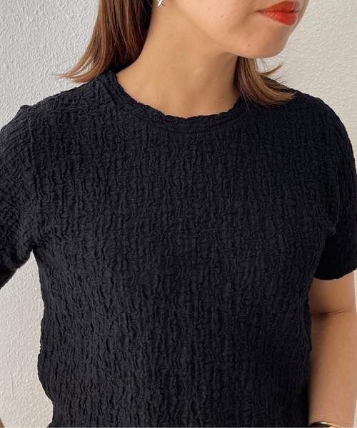 Shelly island（シェリーアイランド）の「コンパクトクラッシュジャガードカットソー（Tシャツ/カットソー・レディース・ホワイト/ブラック/イエロー/パープル・FREE）」の13枚目の写真