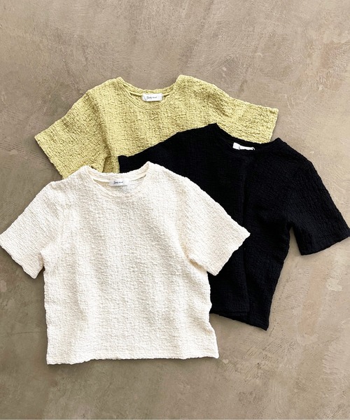 Shelly island（シェリーアイランド）の「コンパクトクラッシュジャガードカットソー（Tシャツ/カットソー・レディース・ホワイト/ブラック/イエロー/パープル・FREE）」の15枚目の写真