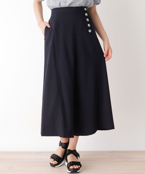 pink adobe（ピンクアドベ）の「◆【M-LL】クール サイドボタンガウチョパンツ（その他パンツ・レディース・ダークブラウン/ネイビー/カーキ・40/38/42）」の3枚目の写真