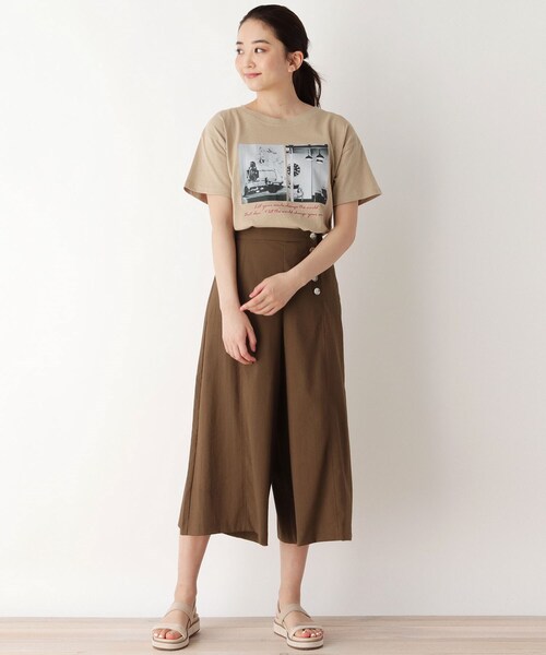 pink adobe（ピンクアドベ）の「◆【M-LL】クール サイドボタンガウチョパンツ（その他パンツ・レディース・ダークブラウン/ネイビー/カーキ・40/38/42）」の12枚目の写真