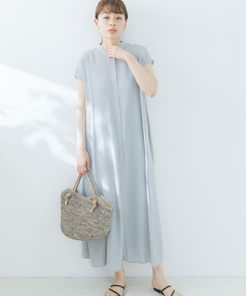 URBAN RESEARCH Sonny Label(アーバンリサーチサニーレーベル)の「【WEB限定】バックプリーツフレンチワンピース(ワンピース・レディース・グレー系その他/ブルー系その他/ライトグレー・FREE)」の2枚目の写真