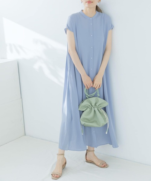 URBAN RESEARCH Sonny Label(アーバンリサーチサニーレーベル)の「【WEB限定】バックプリーツフレンチワンピース(ワンピース・レディース・グレー系その他/ブルー系その他/ライトグレー・FREE)」の4枚目の写真