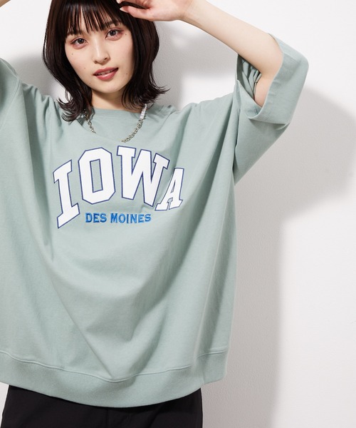 JUNRED(ジュンレッド)の「ワッペンカレッジルーズTEE(Tシャツ/カットソー・メンズ・ホワイト/グリーン・M/L)」の2枚目の写真