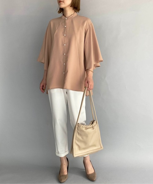 PICCIN(ピッチン)の「パールボタン2wayボウタイブラウス(シャツ/ブラウス・レディース・ブラック/ベージュ・M)」の16枚目の写真