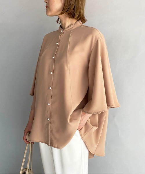 PICCIN(ピッチン)の「パールボタン2wayボウタイブラウス(シャツ/ブラウス・レディース・ブラック/ベージュ・M)」の11枚目の写真