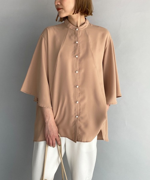 PICCIN(ピッチン)の「パールボタン2wayボウタイブラウス(シャツ/ブラウス・レディース・ブラック/ベージュ・M)」の14枚目の写真