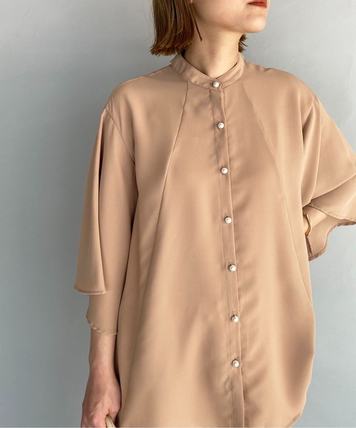 PICCIN(ピッチン)の「パールボタン2wayボウタイブラウス(シャツ/ブラウス・レディース・ブラック/ベージュ・M)」の15枚目の写真