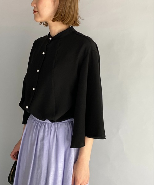 PICCIN(ピッチン)の「パールボタン2wayボウタイブラウス(シャツ/ブラウス・レディース・ブラック/ベージュ・M)」の21枚目の写真