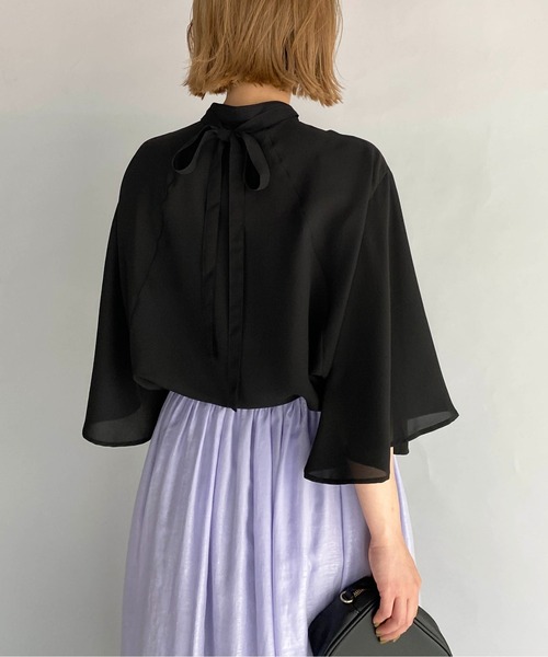 PICCIN(ピッチン)の「パールボタン2wayボウタイブラウス(シャツ/ブラウス・レディース・ブラック/ベージュ・M)」の22枚目の写真