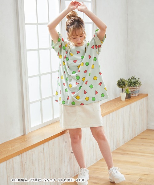 Honeys（ハニーズ）の「クレヨンしんちゃんＴ（Tシャツ/カットソー・レディース・オフホワイト/ミント・SS/L/M/S）」の13枚目の写真