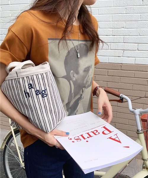 me+em select（ミームセレクト）の「フォトプリントオーバーサイズTシャツ（Tシャツ/カットソー・レディース・ブラウン/ホワイト・FREE）」の15枚目の写真