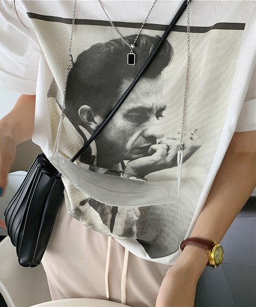 me+em select（ミームセレクト）の「フォトプリントオーバーサイズTシャツ（Tシャツ/カットソー・レディース・ブラウン/ホワイト・FREE）」の10枚目の写真