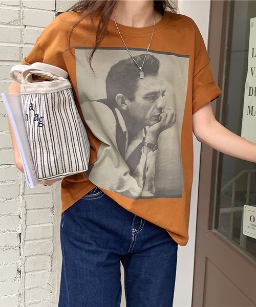 me+em select（ミームセレクト）の「フォトプリントオーバーサイズTシャツ（Tシャツ/カットソー・レディース・ブラウン/ホワイト・FREE）」の13枚目の写真