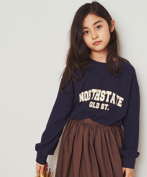 &yam(アンドヤム)の「デコボコ織カレッジバルーンスリーブロンT【親子お揃い/リンクコーデ】(Tシャツ/カットソー・キッズ・ブラック/ベージュ/ホワイト/ブルー・150-160cm/140-150cm/110-120cm/130-140cm/120-130cm)」の15枚目の写真