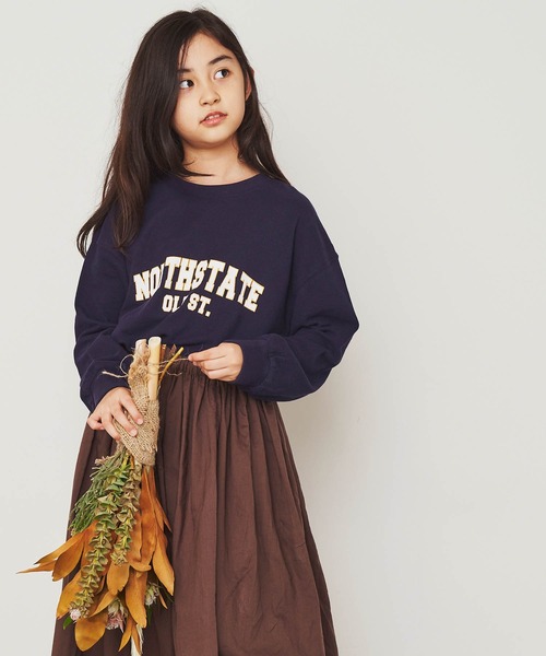 &yam(アンドヤム)の「デコボコ織カレッジバルーンスリーブロンT【親子お揃い/リンクコーデ】(Tシャツ/カットソー・キッズ・ブラック/ベージュ/ホワイト/ブルー・150-160cm/140-150cm/110-120cm/130-140cm/120-130cm)」の16枚目の写真