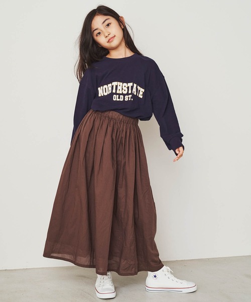 &yam(アンドヤム)の「デコボコ織カレッジバルーンスリーブロンT【親子お揃い/リンクコーデ】(Tシャツ/カットソー・キッズ・ブラック/ベージュ/ホワイト/ブルー・150-160cm/140-150cm/110-120cm/130-140cm/120-130cm)」の17枚目の写真