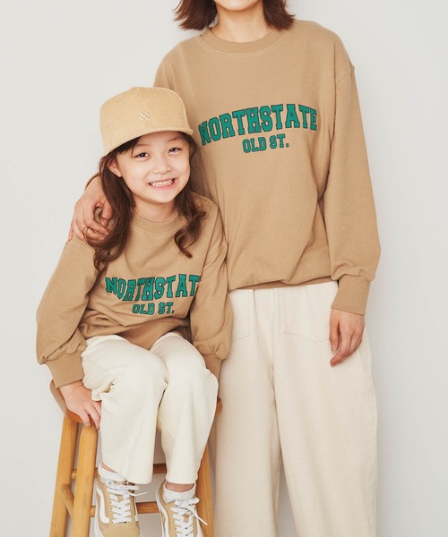 &yam(アンドヤム)の「デコボコ織カレッジバルーンスリーブロンT【親子お揃い/リンクコーデ】(Tシャツ/カットソー・キッズ・ブラック/ベージュ/ホワイト/ブルー・150-160cm/140-150cm/110-120cm/130-140cm/120-130cm)」の14枚目の写真