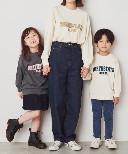 &yam(アンドヤム)の「デコボコ織カレッジバルーンスリーブロンT【親子お揃い/リンクコーデ】(Tシャツ/カットソー・キッズ・ブラック/ベージュ/ホワイト/ブルー・150-160cm/140-150cm/110-120cm/130-140cm/120-130cm)」の20枚目の写真
